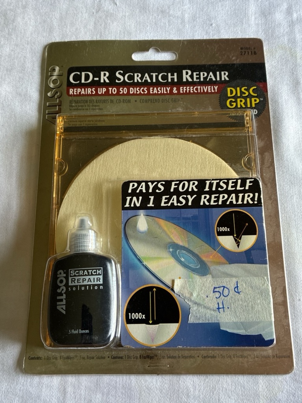 Allsop CD-R Scratch Repair Kit in Gold Packaging